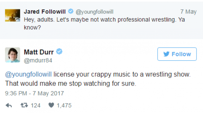 Bassist from Kings of Leon learns not to come for pro wrestling fans on Twitter